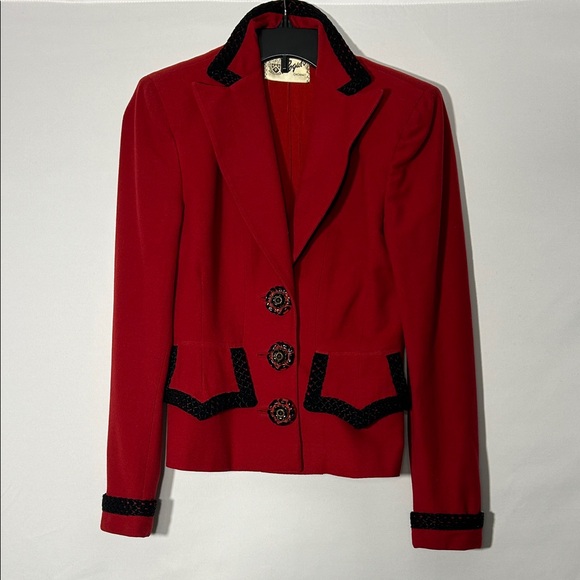 Source Unknown Jackets & Blazers - Source Unknown Scarlet Blazer with Ebony Accents